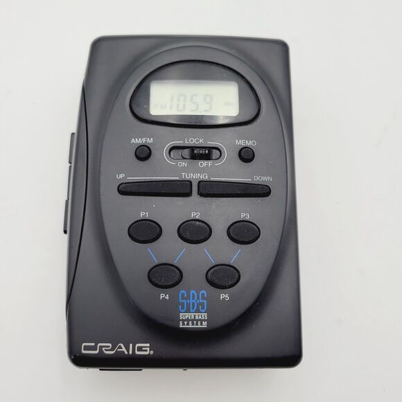CRAIG JH6422 Personal Stereo Cassette Player Belt Clip SuperBass System VTG - Picture 9 of 16